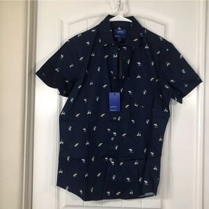 Mens Apt. 9 Surf Print Button down shirt Sz Small
